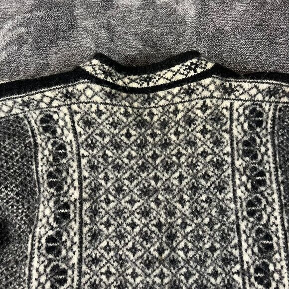 Kaare Gjose Made In Norway Pure New Wool Black White Cardigan Sweater S *Read - Picture 9 of 10